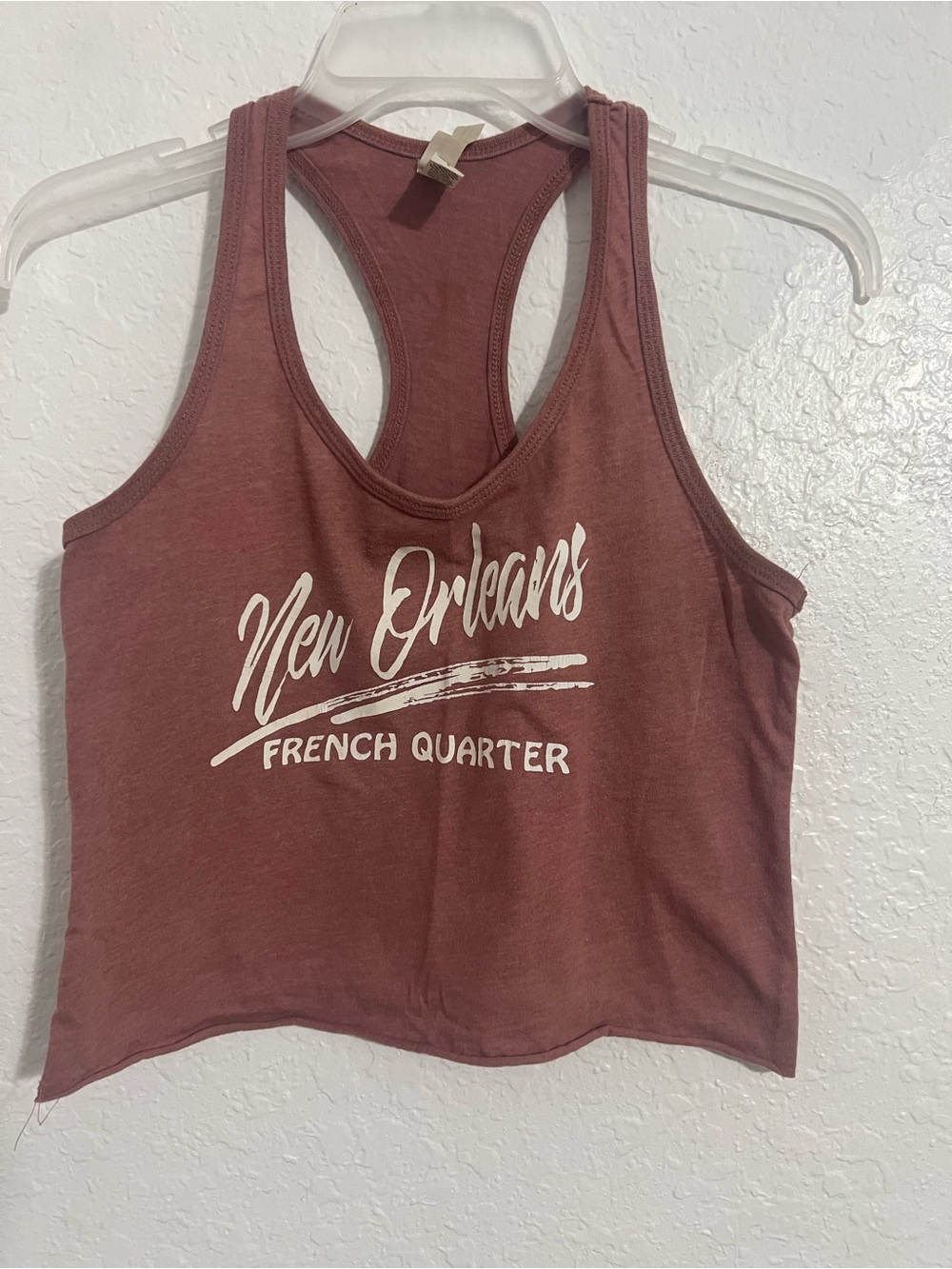 Bella + Canvas Pink Graphic Cropped Tank Size S Sleeveless New Orleans Print 632